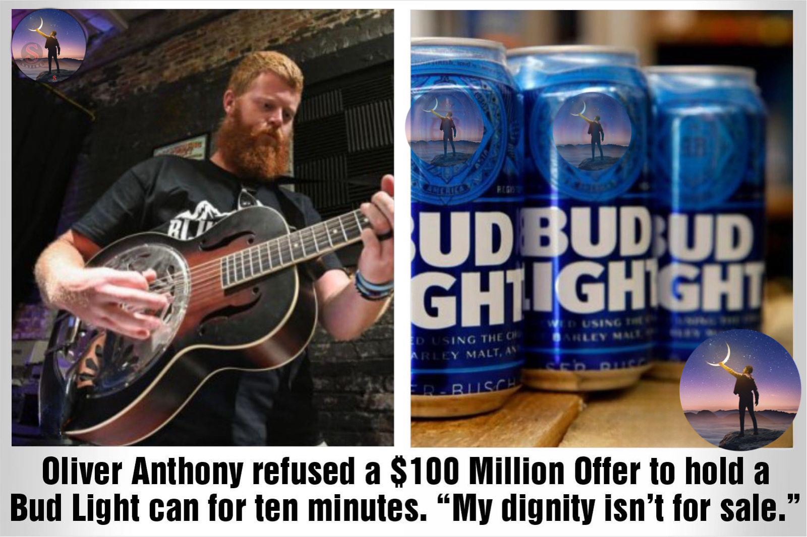 Oliver Anthony Refused a $100 Million Offer to Hold a Bud Light Can for Ten Minutes: “My Dignity Isn’t For Sale.”