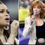 Fans cheered Reba McEntire’s rendition of the national anthem but booed Andra Day’s performance of the Black national anthem at Super Bowl LVIII.