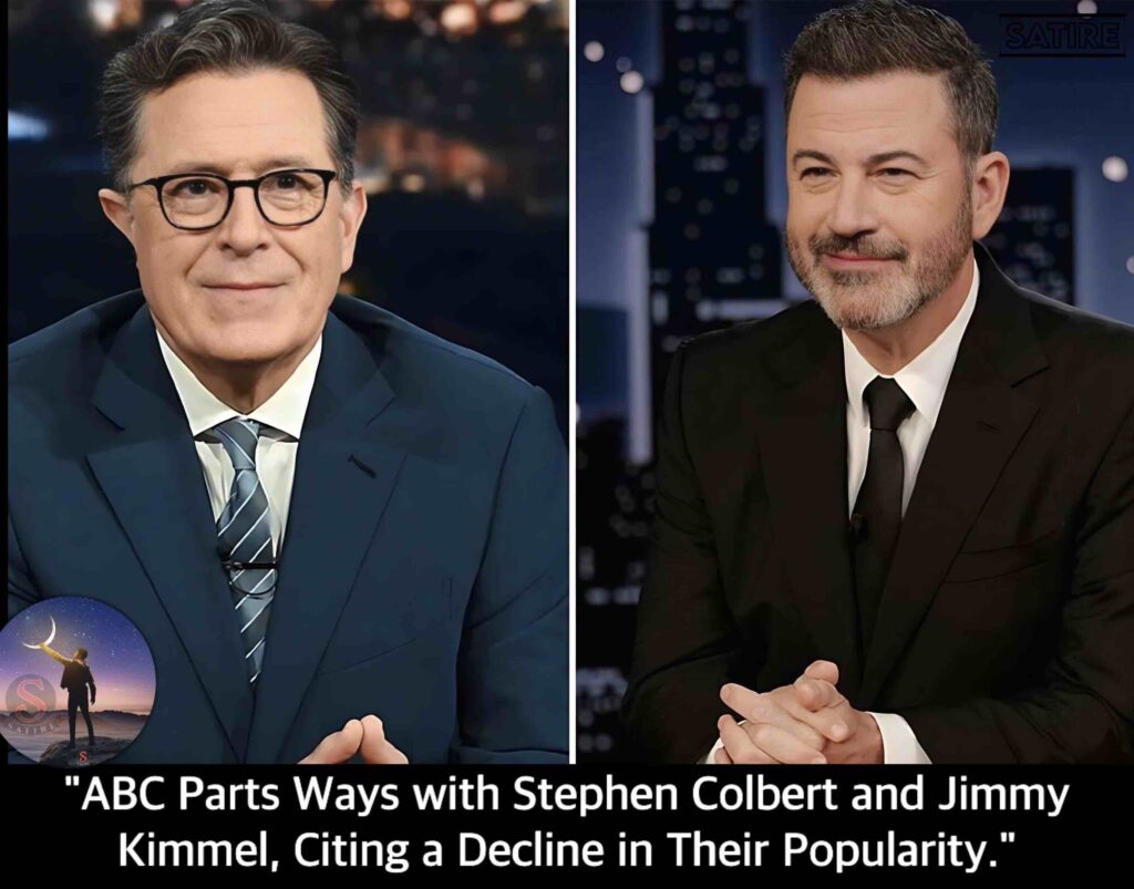 “ABC Parts Ways with Stephen Colbert and Jimmy Kimmel, Citing a Decline in Their Popularity.”