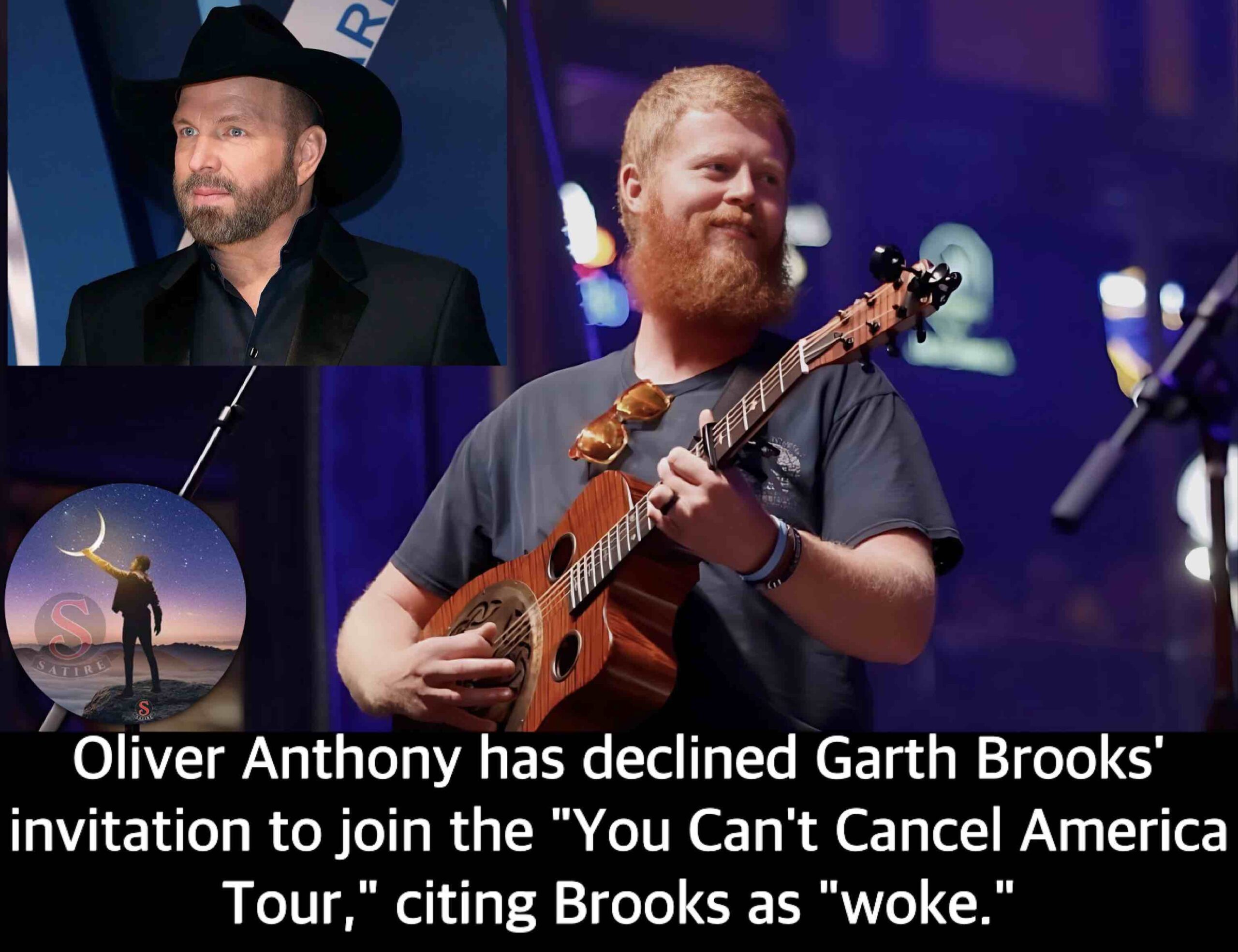 Oliver Anthony has declined Garth Brooks’ invitation to join the “You Can’t Cancel America Tour,” citing Brooks as “woke.”